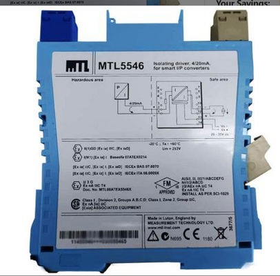 MTL5546 MTL लाइन दोष का पता लगाने के साथ 4 ¢ 20mA HART® वाल्व पोजिशनिंग के लिए अलग ड्राइवर
