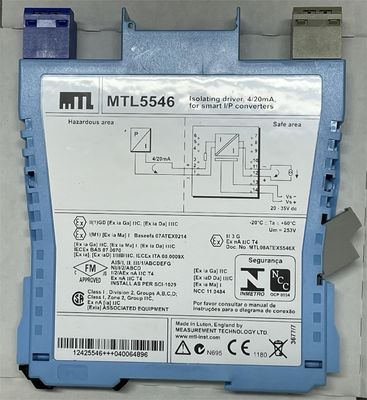 MTL5546 MTL लाइन दोष का पता लगाने के साथ 4 ¢ 20mA HART® वाल्व पोजिशनिंग के लिए अलग ड्राइवर