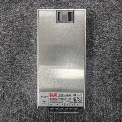 औसत अच्छी तरह से HRP-450-48 48Vdc 9.5A पीएफसी बिजली की आपूर्ति 8 एनालॉग आउटपुट कॉम्पैक्ट 100 मिमी x 100 मिमी x 100 मिमी आकार