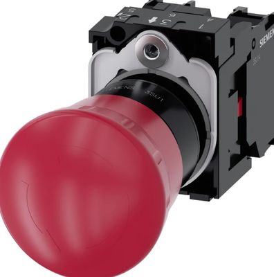 SIEMENS 3SU1100-1HB20 1FH0 आपातकालीन स्टॉप मशरूम बटन