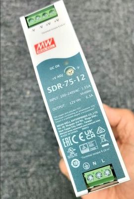 मेगावाट औसत अच्छी तरह से SDR-75-12 12V 6.3A 75W एकल आउटपुट औद्योगिक डीआईएन रेल बिजली की आपूर्ति